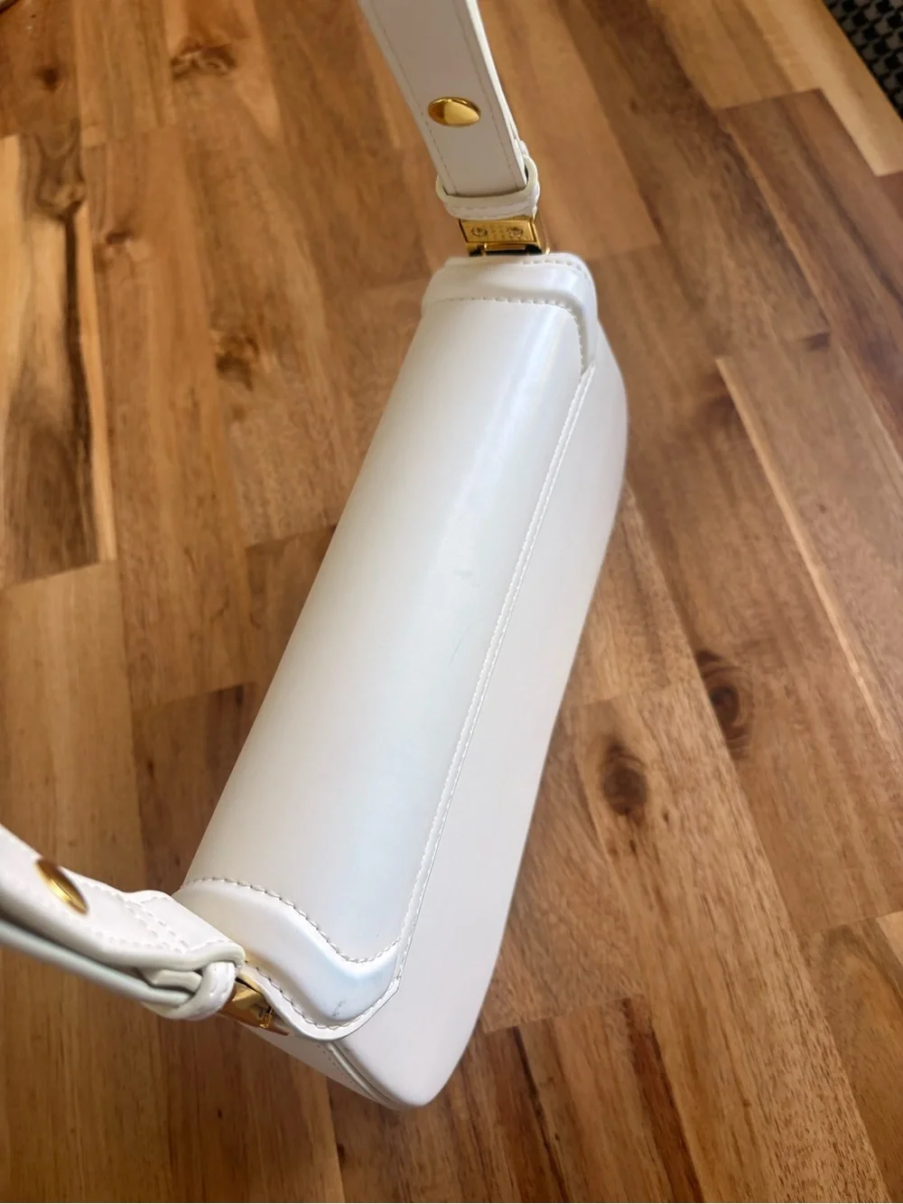 JW PEI White Shoulder Bag with Gold-Tone Hardware